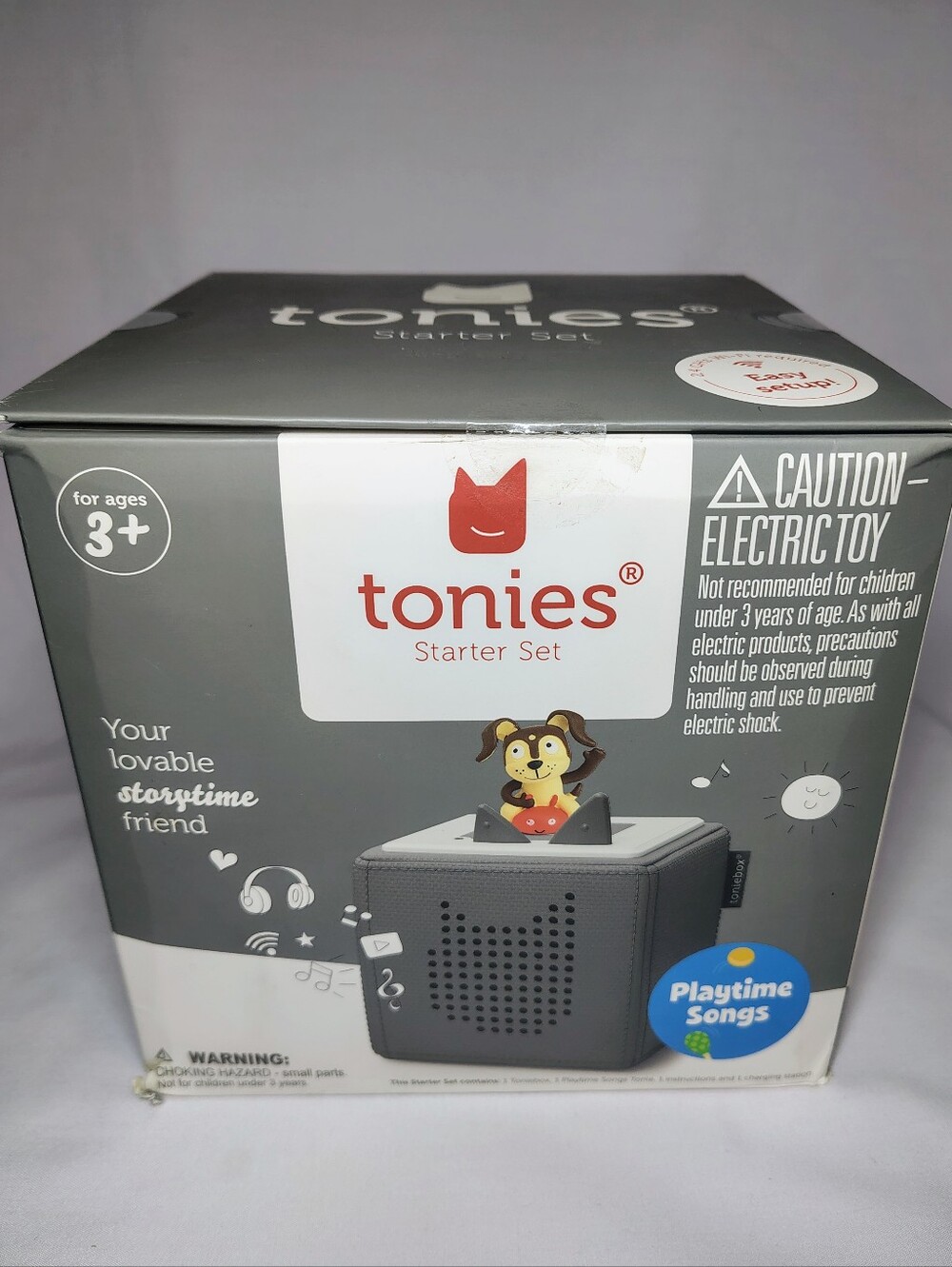 Toniebox 1 Grey Audio Player Starter Set w/ Playtime Puppy Tonies Gray Tonie Box